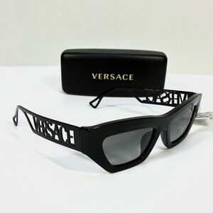 Versace 53mm Irregular Sunglasses VE4432U 523211 Black NEW Dark Grey